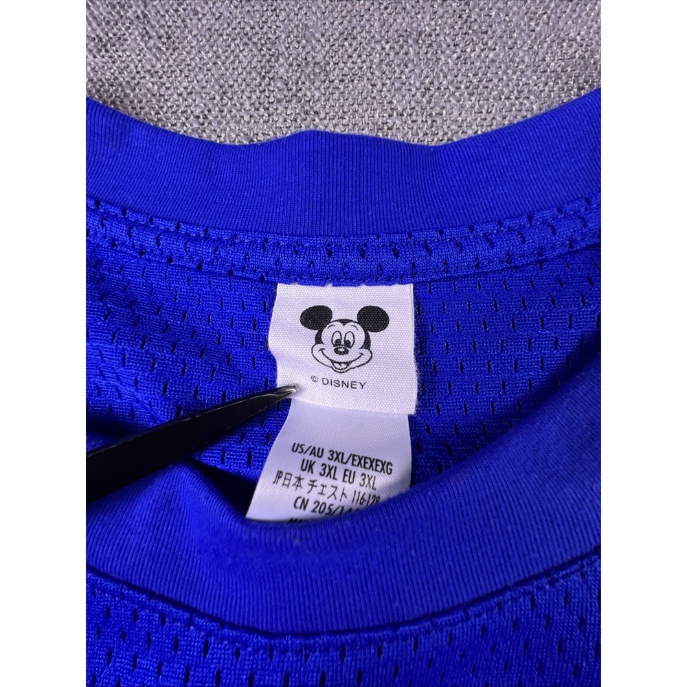 Walt Disney World Football Jersey Mickey Mouse Graphic Print Blue Mesh Men 3XL - Picture 3 of 11